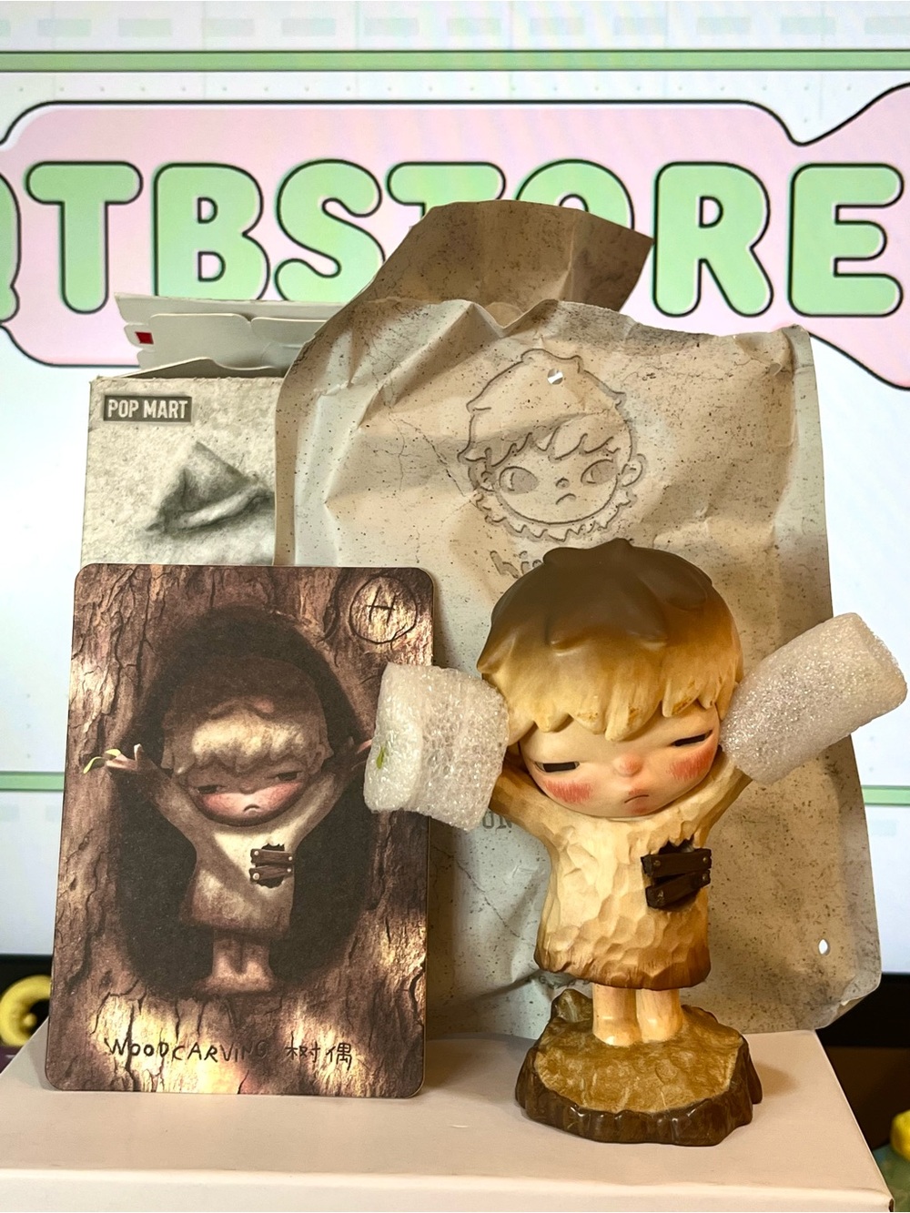 Hirono Woodcarving Figure - Pop Mart
